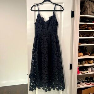 ASTR Navy Blue Eyelet Dress. Size Small